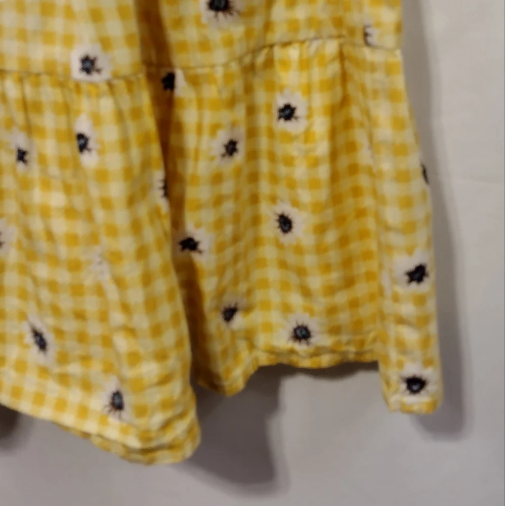 Derek Heart Cutout Tiered Dress Women's S Yellow Retro 90s Y2K Cottagecore Beach - Picture 4 of 8